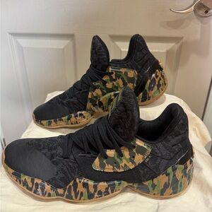 ADIDAS Harden Vol 4 Basketball Shoes Camo Black & Camouflage Sz 12 New